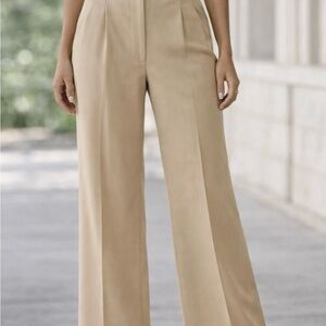 LOFT Classic Beige Wide-Leg Pants